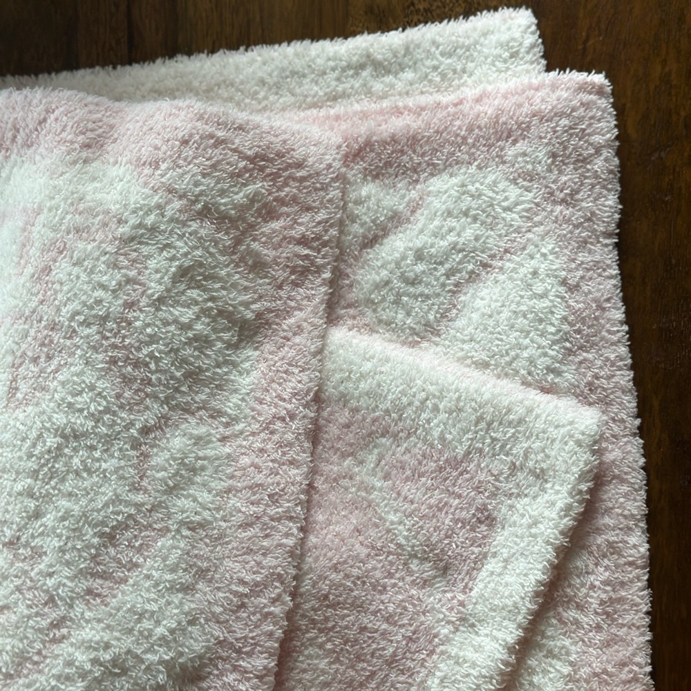 Cupcakes & Cashmere Pink and White Plush Baby Blanket